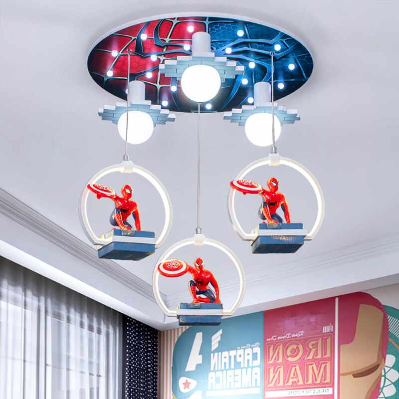 Spiderman LED Hanging Light for Kids Room-ChandeliersDecor