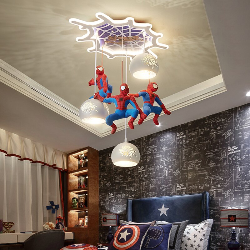 Spiderman Pendant Light - Art Deco Lighting for Kids Room-ChandeliersDecor