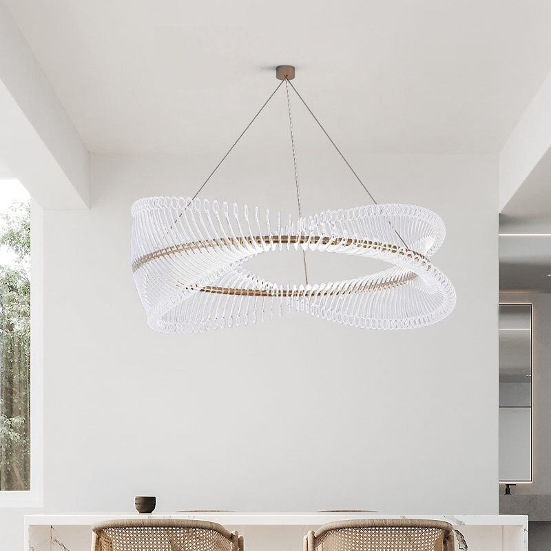 Spiral Acrylic Chandelier: Illuminate with Style-ChandeliersDecor