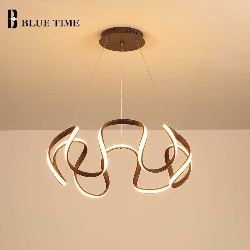 Spiral Wave LED Chandelier: Illuminating Sophistication-ChandeliersDecor