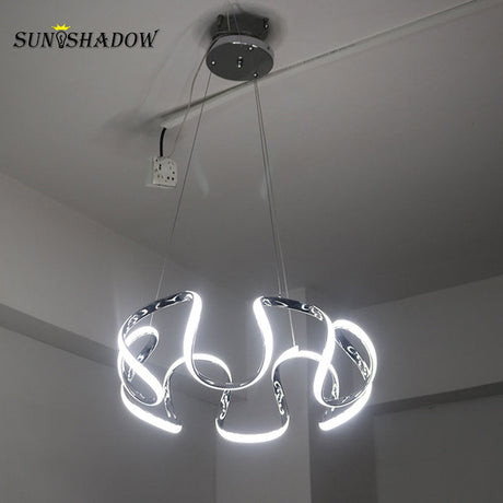 Spiral Wave LED Chandelier: Illuminating Sophistication-ChandeliersDecor