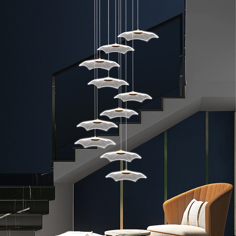 Staggered Staircase Chandelier - Grand Staircases Lighting