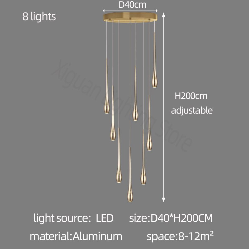 Staircase Chandelier - Unique Circular Cone Ambience-ChandeliersDecor