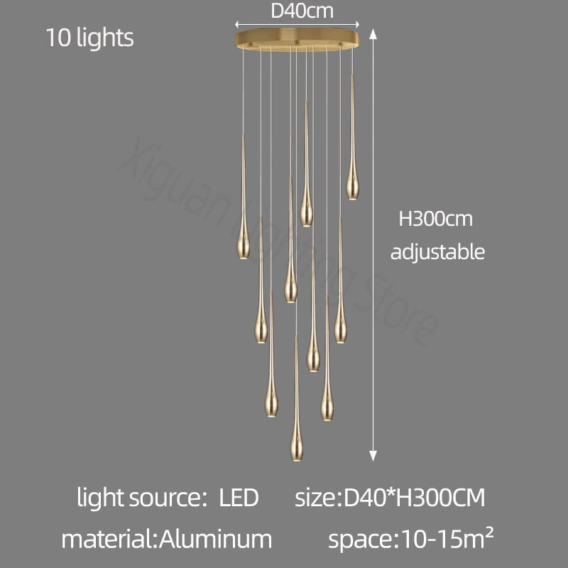 Staircase Chandelier - Unique Circular Cone Ambience-ChandeliersDecor