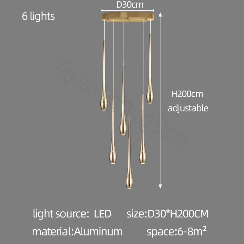 Staircase Chandelier - Unique Circular Cone Ambience-ChandeliersDecor