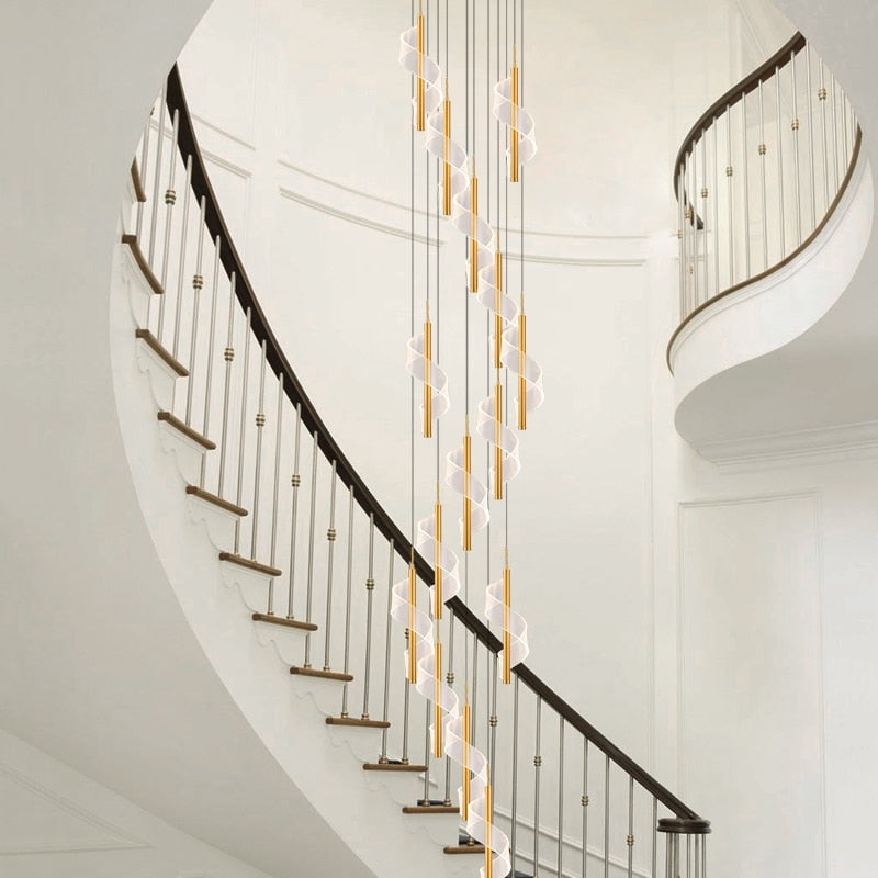 Staircase Spiral Chandelier: Illuminate with Elegance-ChandeliersDecor