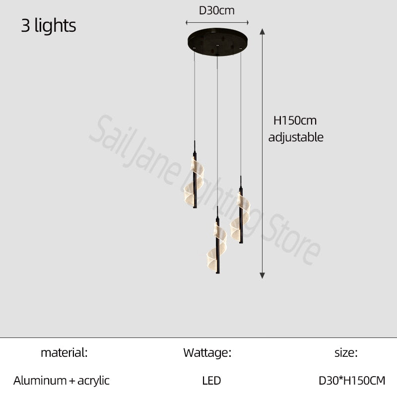 Staircase Spiral Chandelier: Illuminate with Elegance-ChandeliersDecor