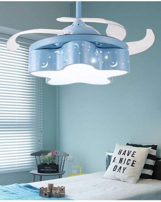 Star LED Light with Fan - Modern Ceiling Fan for Kids Room-ChandeliersDecor