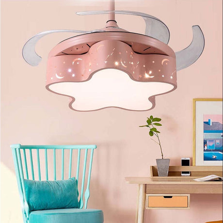 Star LED Light with Fan - Modern Ceiling Fan for Kids Room-ChandeliersDecor