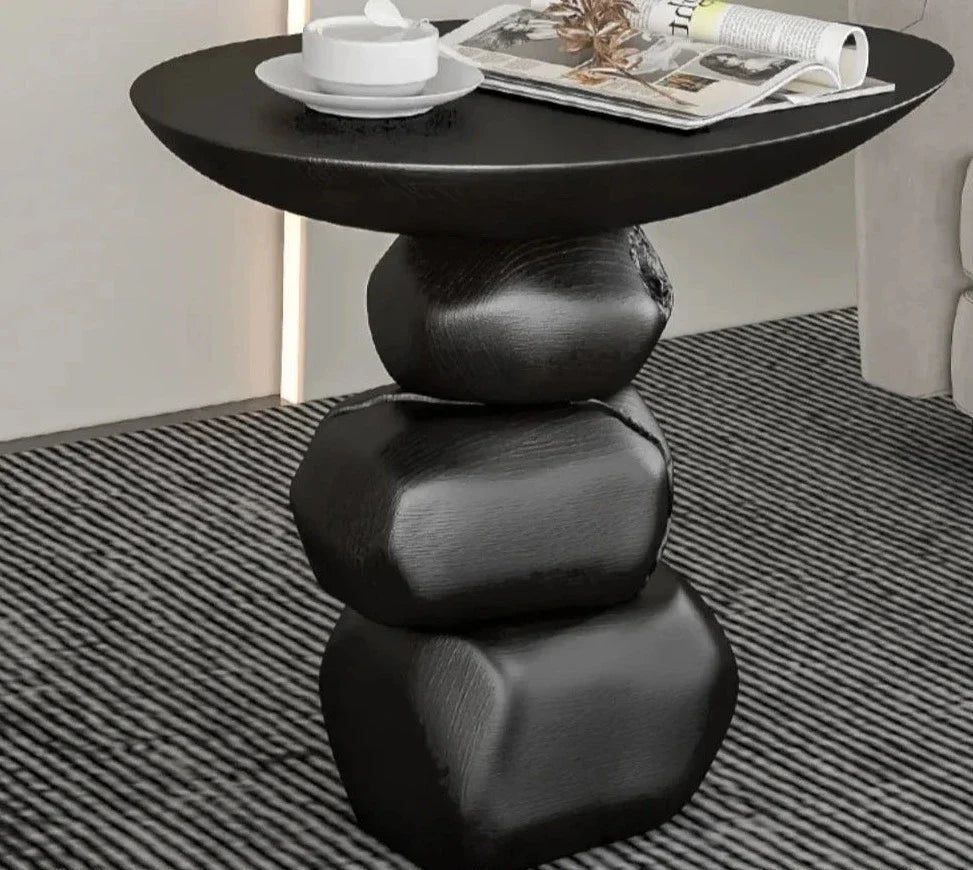 Stones Art Rock Side Table-ChandeliersDecor