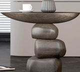 Stones Art Rock Side Table-ChandeliersDecor