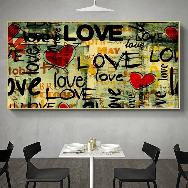 Street Art of Love Canvas Wall Art