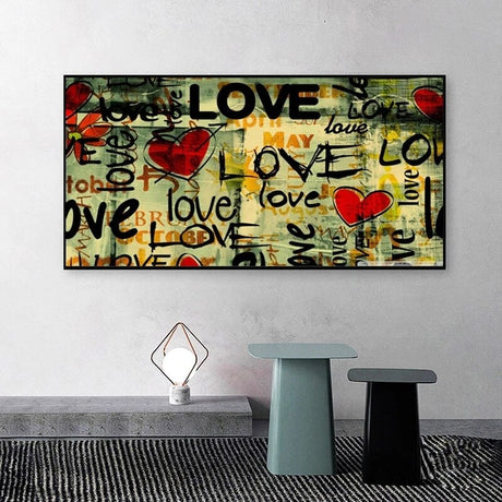 Street Art of Love Canvas Wall Art-ChandeliersDecor