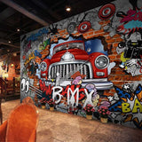 Street Racing Adventure 3D Graffiti Wallpaper-ChandeliersDecor