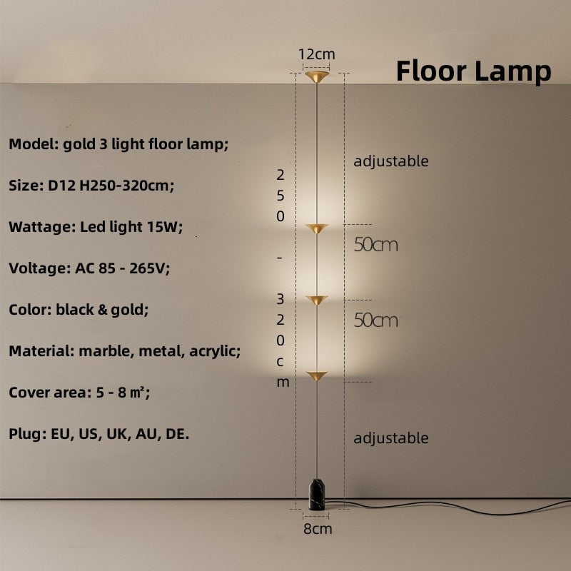 String Bedside LED Adjustable Floor Lamp-ChandeliersDecor