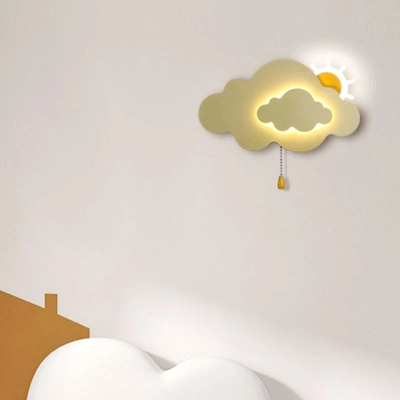 Sun Cloud Night Light Wall Lamp for Kids Room-ChandeliersDecor