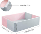 Super Large Soft Foam Ball Pit Foldable Sponge Crawling Fence Children's Playground - Pink and Grey-ChandeliersDecor