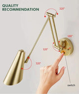 Swing Long Arm Internal Touch Sensor Wall Lamp-ChandeliersDecor