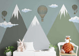 Swiss Alps Snow: Kids Room Wallpaper Mural-ChandeliersDecor.com