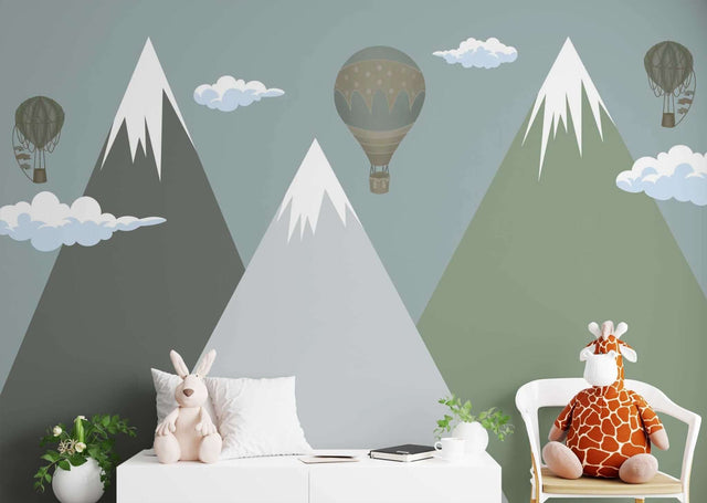 Swiss Alps Snow: Kids Room Wallpaper Mural-ChandeliersDecor.com