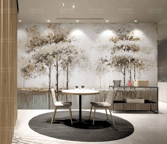 Tall Brown Trees Wallpaper Murals-ChandeliersDecor.com