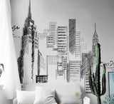 Tall City Buildings Wall Stickers | Buildings Wall Decal | Living room Wall Decal