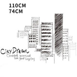 Tall City Buildings Wall Stickers | Buildings Wall Decal | Living room Wall Decal