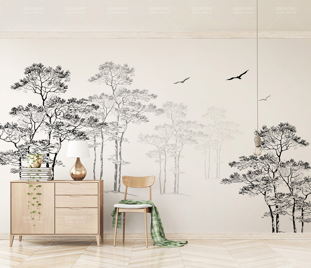 Tall Trees Wallpaper Murals – Transform Your Space-ChandeliersDecor