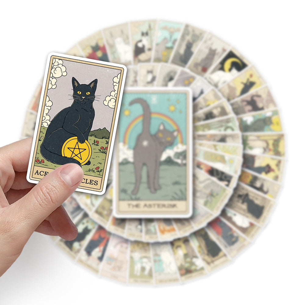Tarot Mystic Cat Stickers: Designs for Spiritual Seekers-ChandeliersDecor