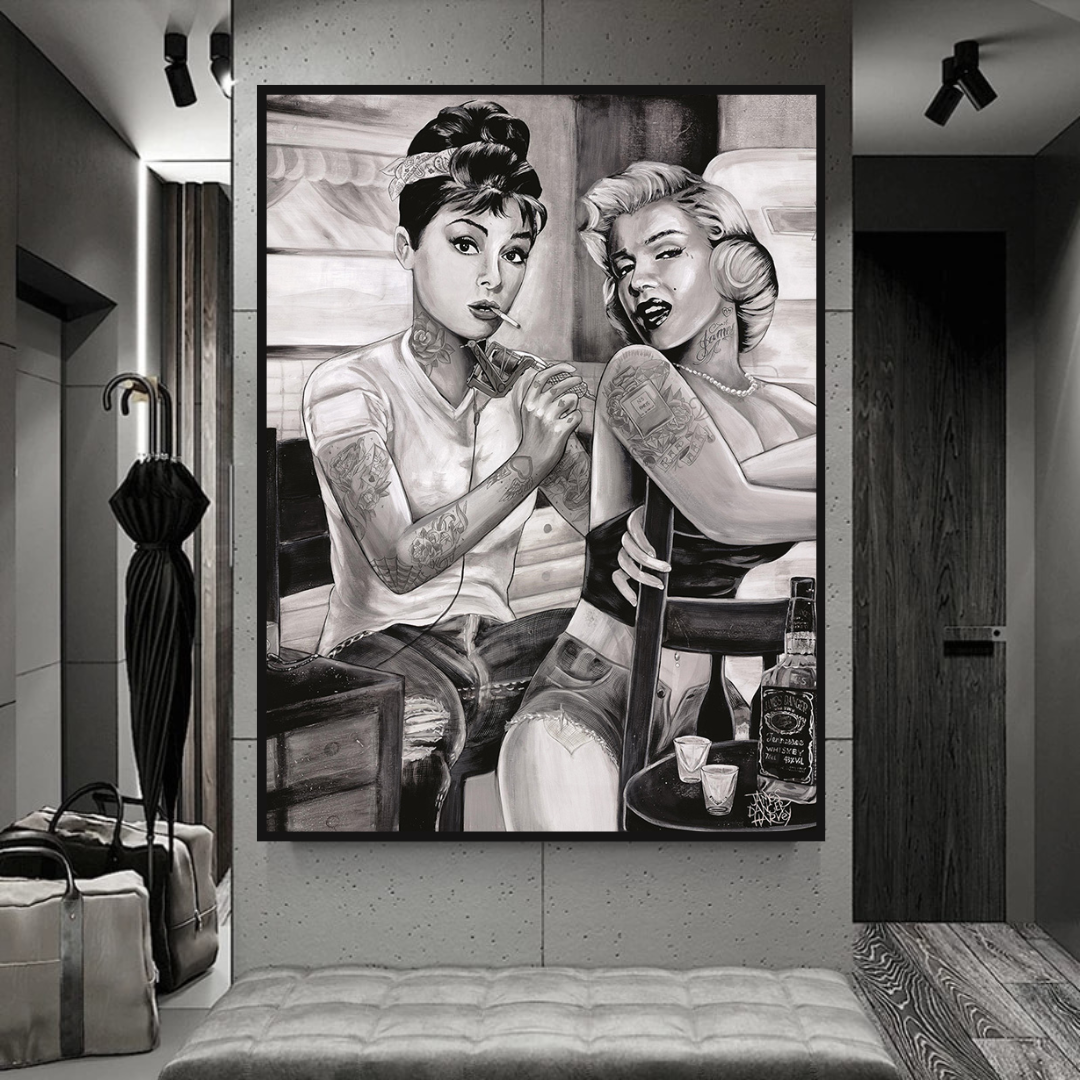 Tattoo Classic - Audrey Hepburn and Marilyn Art-ChandeliersDecor