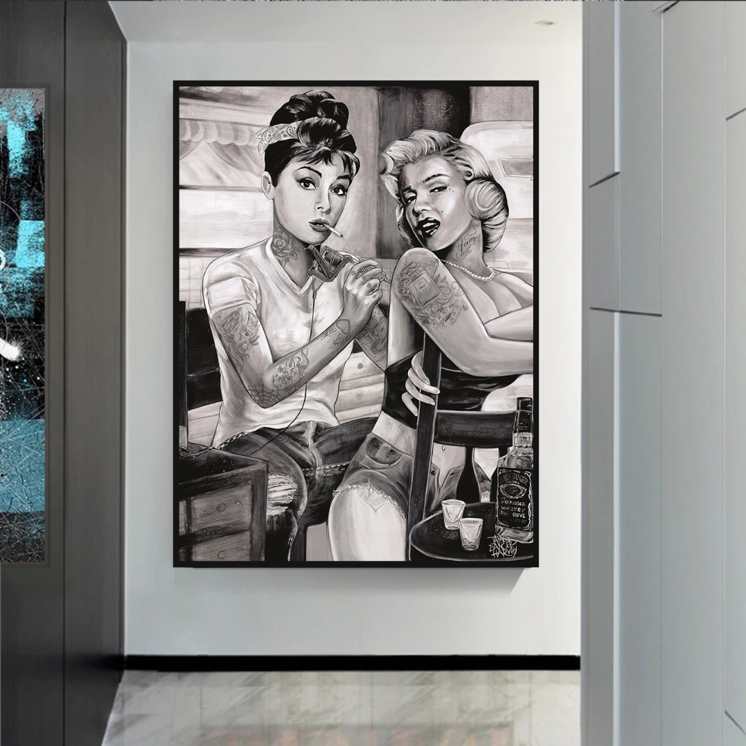 Tattoo Classic - Audrey Hepburn and Marilyn Art-ChandeliersDecor