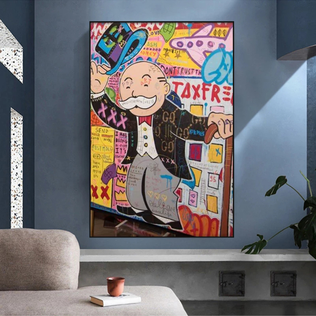 TaxFree - Alec Monopoly Canvas Wall Art Decor-ChandeliersDecor