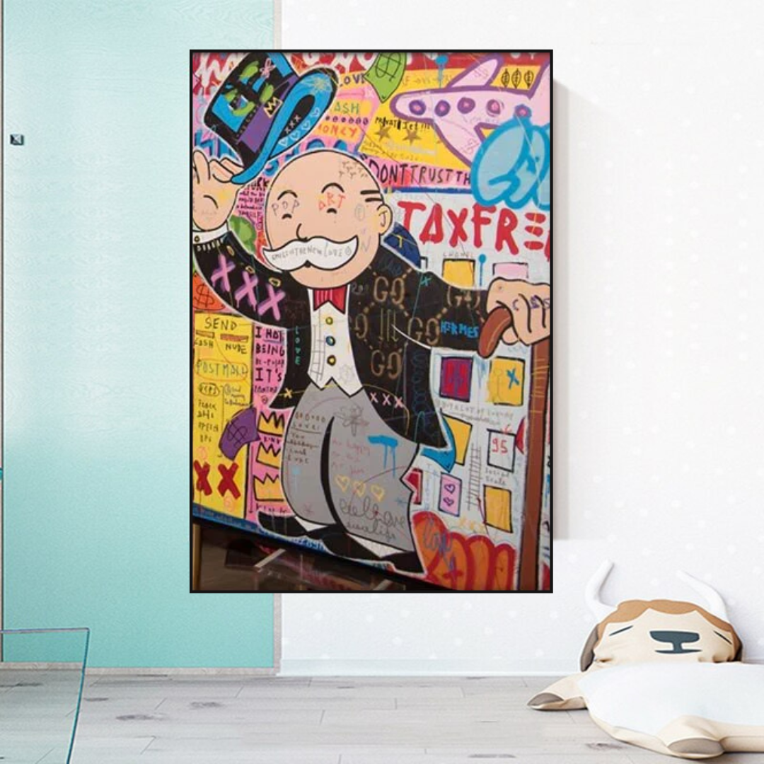 TaxFree - Alec Monopoly Canvas Wall Art Decor-ChandeliersDecor