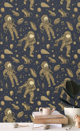 The Astronaut Dance Wallpaper Mural for Kids Room-ChandeliersDecor.com