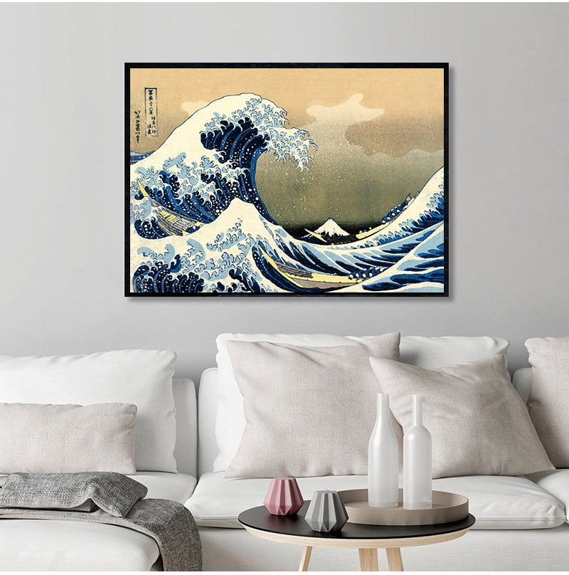 The Great Wave of Kanagawa Japanese Art Canvas Wall Art-ChandeliersDecor