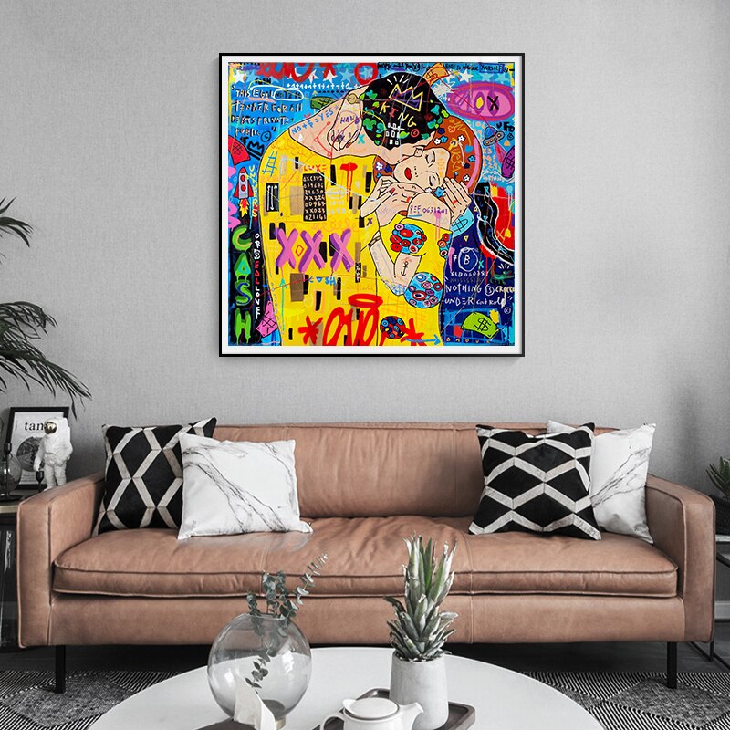 The Kiss Reproductions Canvas Wall Art-ChandeliersDecor