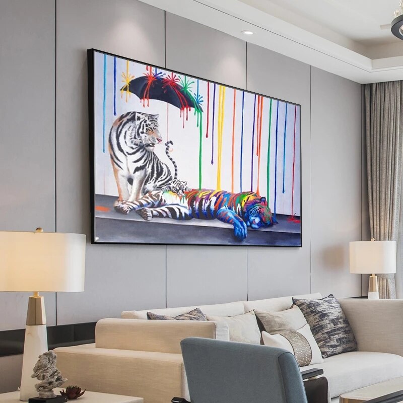 Tiger Poster: Artwork Depicting the Majestic Tiger-ChandeliersDecor