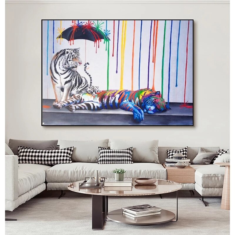 Tiger Poster: Artwork Depicting the Majestic Tiger-ChandeliersDecor