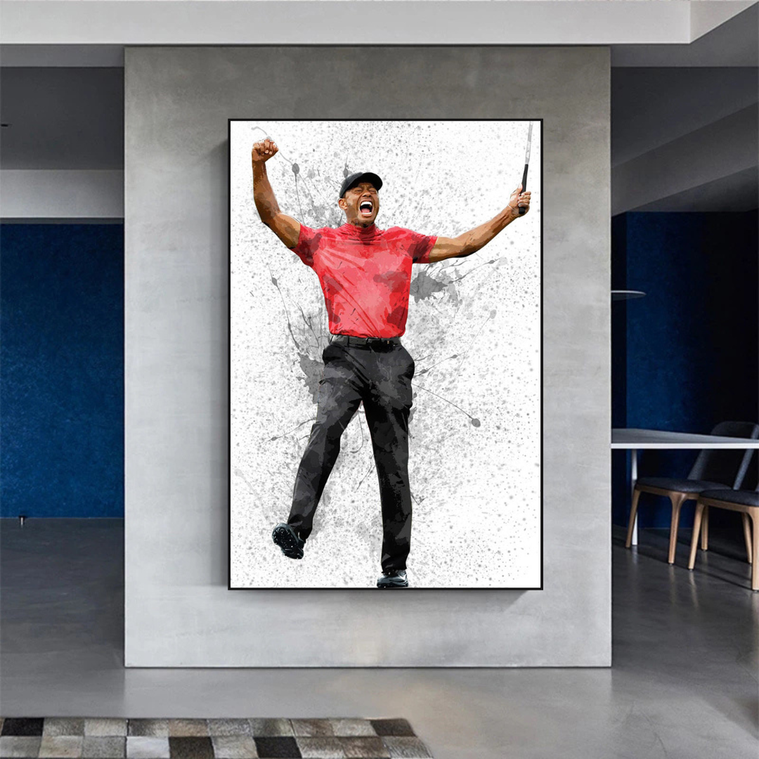 Tiger Woods Canvas Wall Art ‚Äì D√©cor for Golf Enthusiasts-ChandeliersDecor