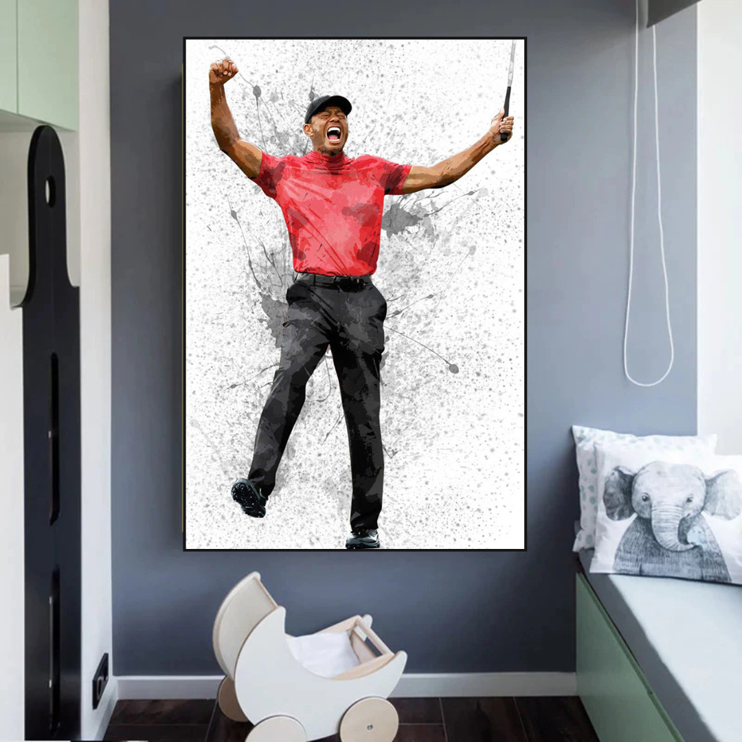 Tiger Woods Canvas Wall Art ‚Äì D√©cor for Golf Enthusiasts-ChandeliersDecor