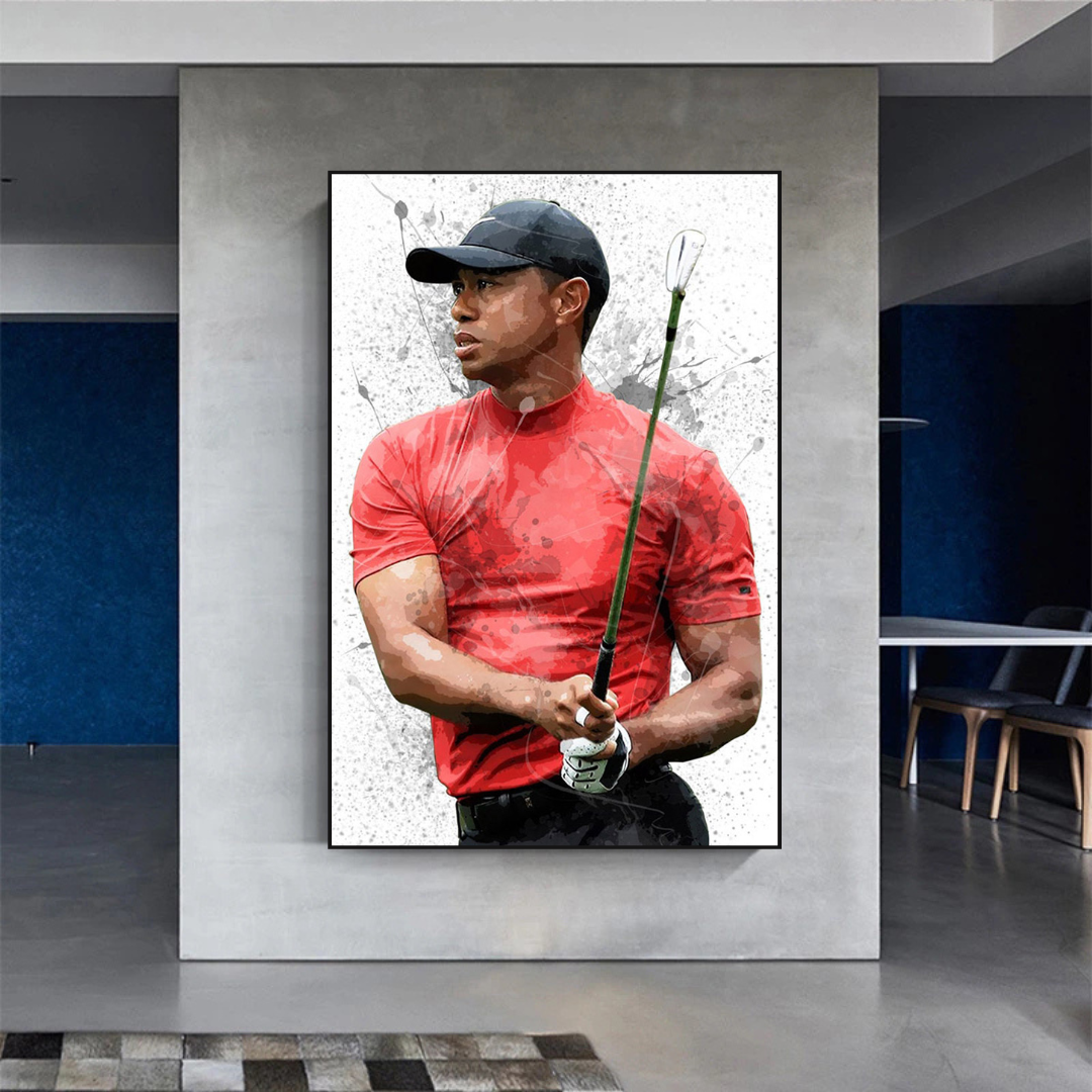 Tiger Woods Canvas Wall Art: Captivating Sports Memorabilia-ChandeliersDecor