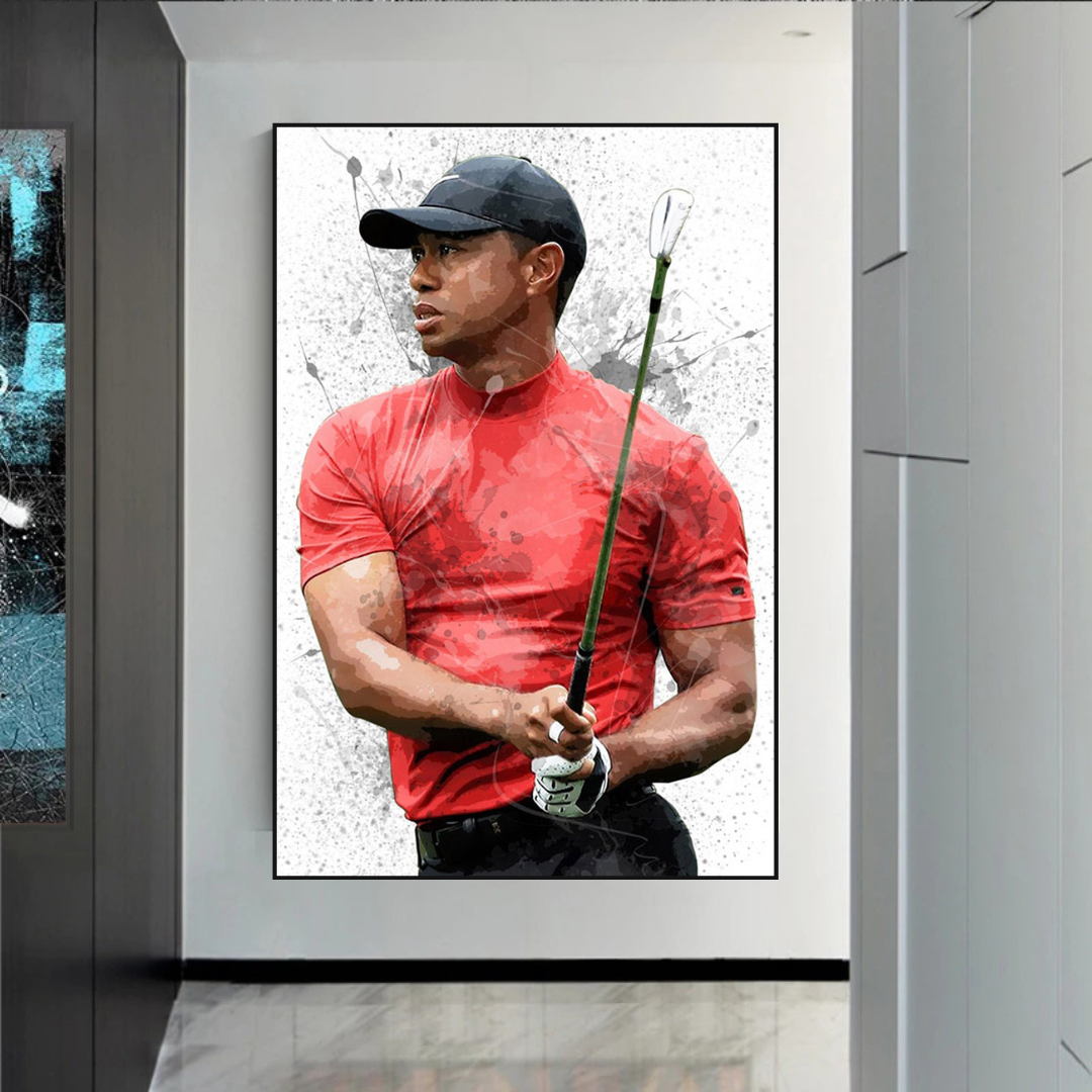 Tiger Woods Canvas Wall Art: Captivating Sports Memorabilia-ChandeliersDecor