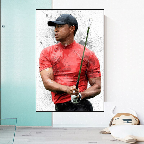 Tiger Woods Canvas Wall Art: Captivating Sports Memorabilia-ChandeliersDecor