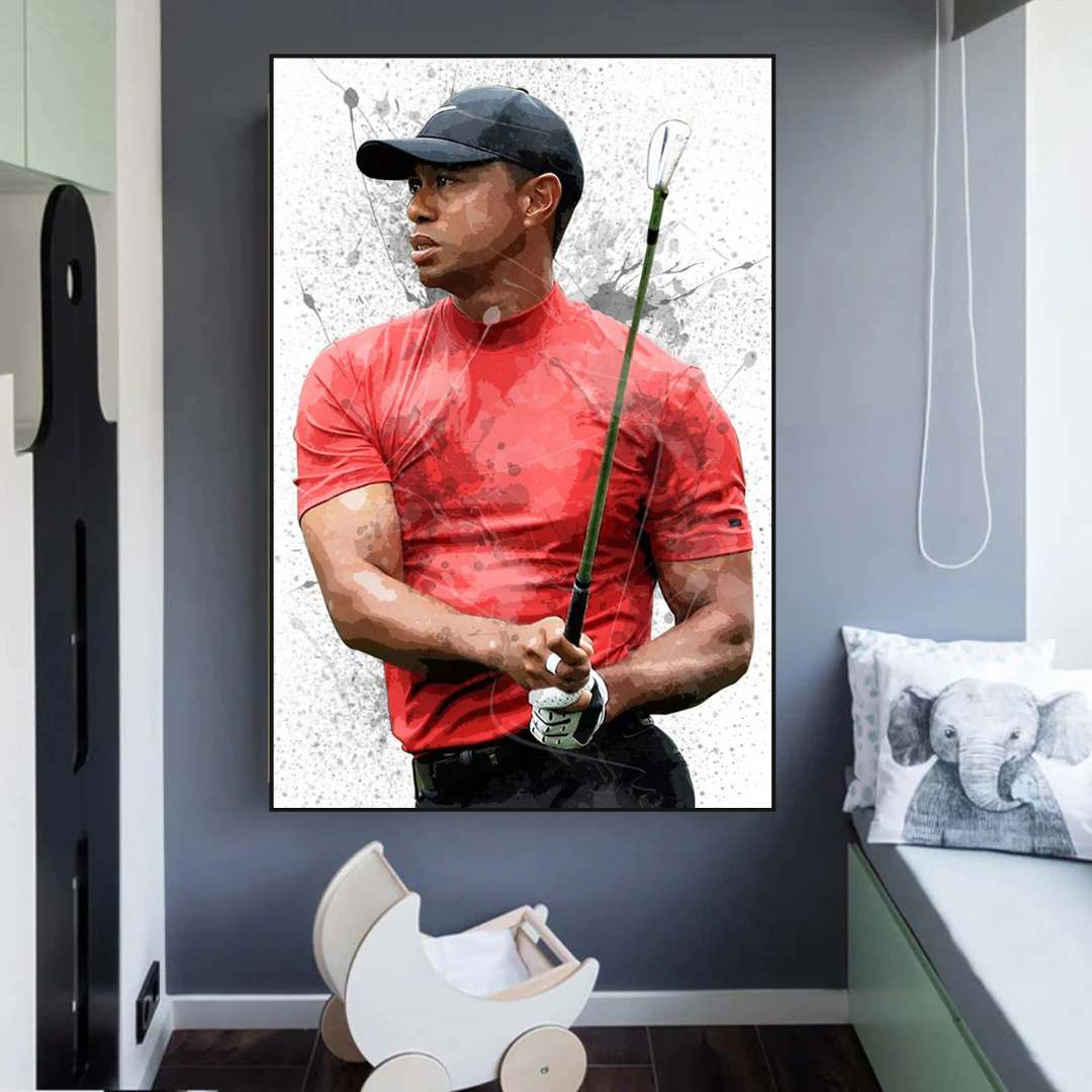 Tiger Woods Canvas Wall Art: Captivating Sports Memorabilia-ChandeliersDecor