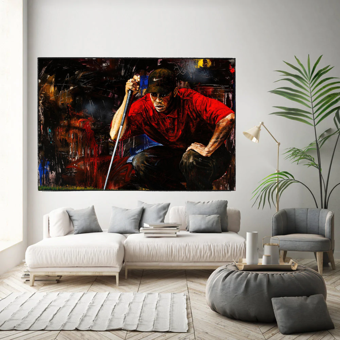 Tiger Woods Leinwand-Wandkunst: Drücken Sie Ihre Liebe zum Golf aus