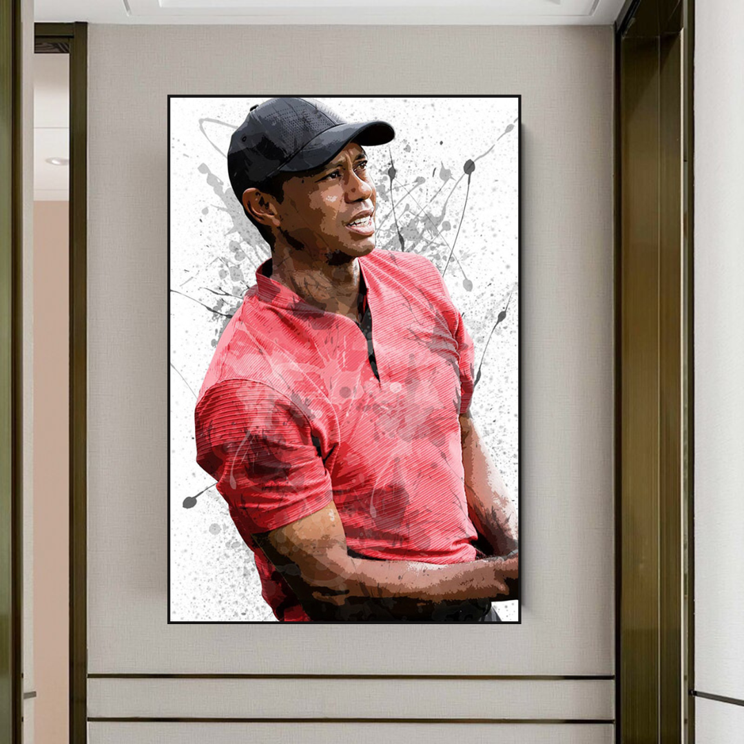 Tiger Woods Canvas Wall Art: Immersive Sports Decor-ChandeliersDecor