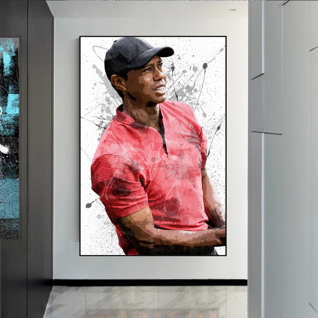 Tiger Woods Canvas Wall Art: Immersive Sports Decor-ChandeliersDecor