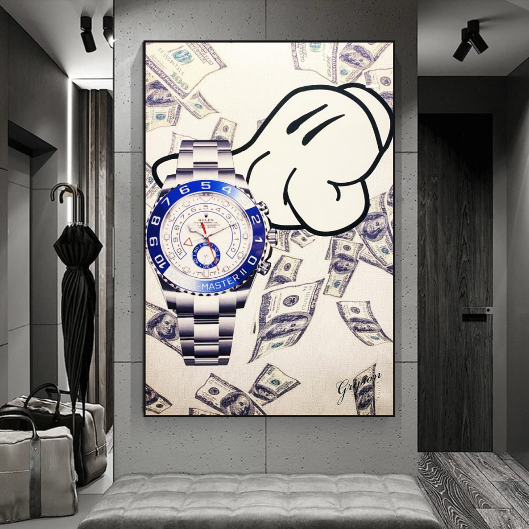 Time is Money Art Rolex Canvas Wall Art