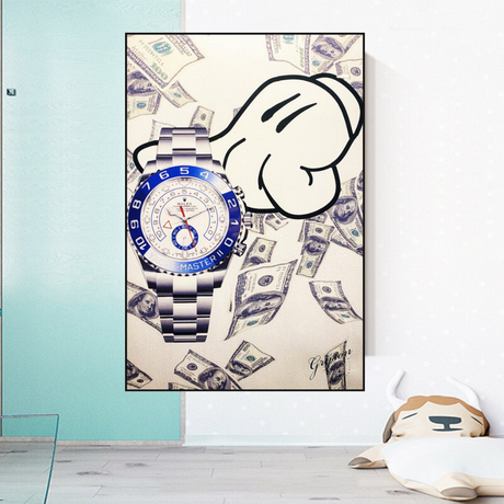 Time is Money Art Rolex Canvas Wall Art