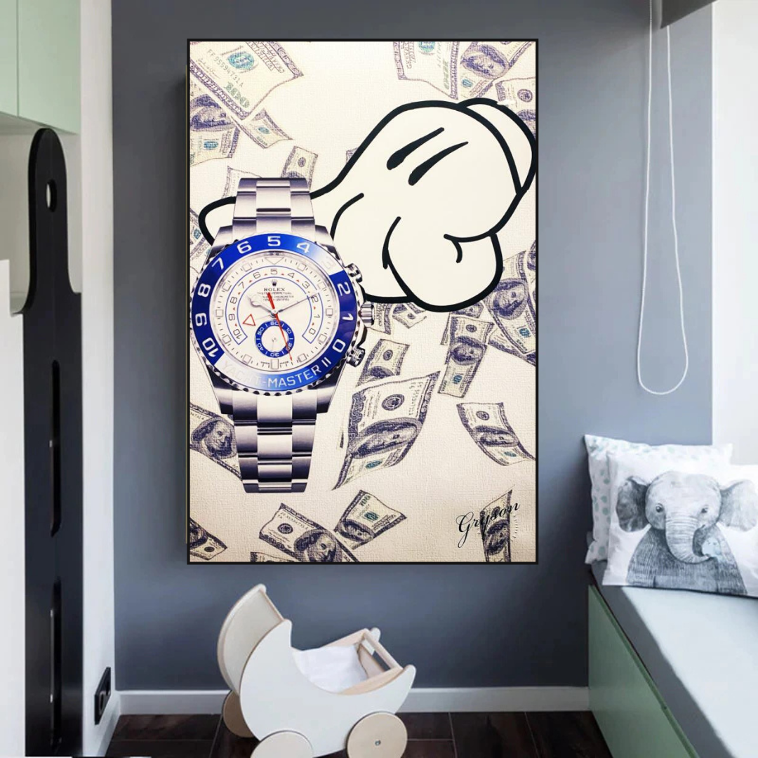 Time is Money Art Rolex Canvas Wall Art